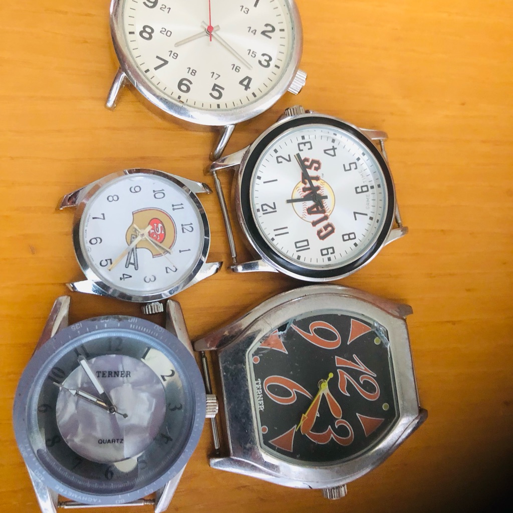 Assorted Silver Watches With White And Black Dials Assorted Silver Watches With White And Black Dials